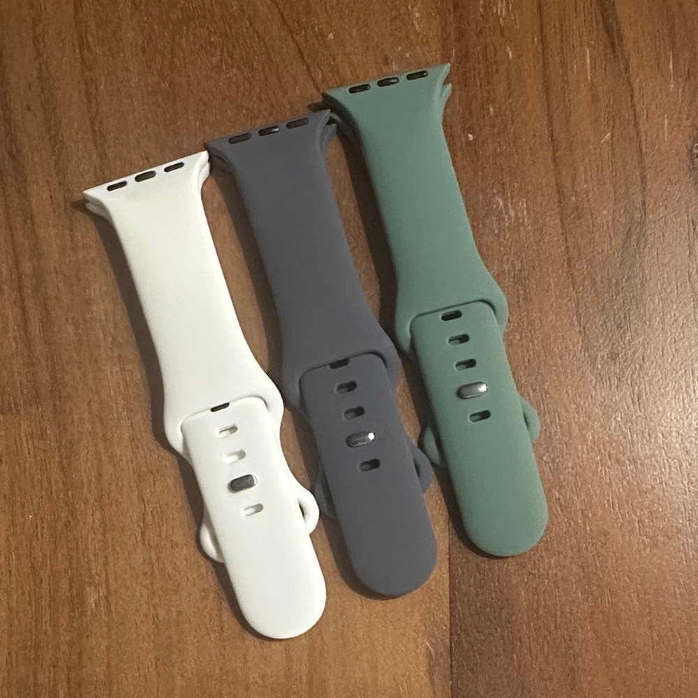 Set of Three Silicone Watch Bands for Apple smartWatch Series 6 44mm